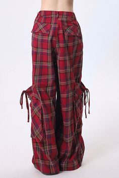 Plaid Cargo Pants, red pants, aesthetic trousers, 90s aesthetic clothes, 90s style, grunge outfits