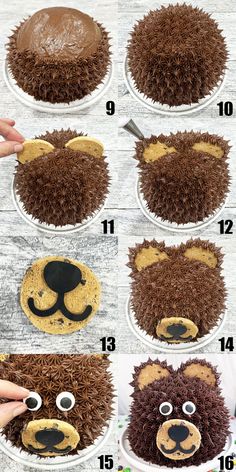 how to make a teddy bear cake with chocolate frosting and icing on top