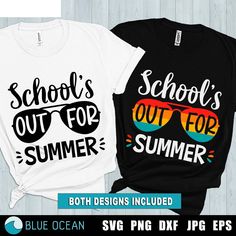 "School out for summer, Last day SVG, Teacher shirt, End of school shirt, Hello Summer, Bye bye school SVG, Sunglasses, Beach Summer, Student shirt SVG, Summer Break, Summer Teacher Shirt, Goodbye school, Digital cut files, Sublimation, Iron on Transfer. Perfect for the End of the Year. Put it on shirts, cups, stickers, or bags. 𝑻𝒉𝒂𝒏𝒌 𝒚𝒐𝒖 𝒇𝒐𝒓 𝒄𝒉𝒆𝒄𝒌𝒊𝒏𝒈 𝒐𝒖𝒕 𝑩𝑳𝑼𝑬 𝑶𝑪𝑬𝑨𝑵 𝑪𝑼𝑻 𝑭𝑰𝑳𝑬𝑺 This listing is an 𝐈𝐍𝐒𝐓𝐀𝐍𝐓 𝐃𝐈𝐆𝐈𝐓𝐀𝐋 𝐃𝐎𝐖𝐍𝐋𝐎𝐀𝐃. 𝐍𝐎 𝐩𝐡𝐲𝐬𝐢 Last Day Of School Shirts For Kids, Funny Text Tops For Summer School, Funny Text Tops For School In Summer, Summer School Event T-shirt With Graphic Print, Summer School Events Graphic T-shirt, Last Day Of School Shirt For Teachers, Summer School Events Graphic Print T-shirt, Summer Graphic Print T-shirt For School Events, Last Day Of Kindergarten Shirt