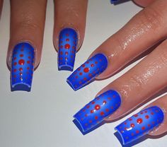 Red And Blue Nails, Chloe Nails, Crazy Nail Art, Trendy Nail Design, February 8, Hot Nails, Cute Acrylic Nails