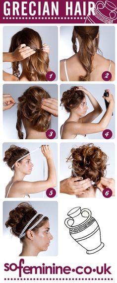 Grecian Hair | Glitz and Glam Girls Grecian Goddess Hair, Grecian Hairstyles, Greek Hair, Goddess Hairstyles, Hair Bun, Hair Dos, Messy Bun, Gorgeous Hair, Hair Day