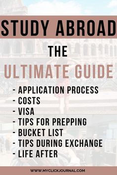 the ultimate guide to studying in italy with text overlay that reads study abroad, the ultimate