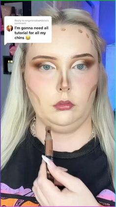 How to Contour a Double Chin 🤪 #makeup #makeuptutorial #makeuplooks #contour #contourqueen #contouring #makeupoftheday #motd #makeupideas… | Instagram Contour Makeup To Make Face Thinner, Contouring And Highlighting For Beginners, Contour Plus Size Face, Contour Makeup For Round Face Shape, Face Thinning Contour, Contour A Round Face Shape, Contouring A Square Face, Contour Slimmer Face, Contour For Thinner Face