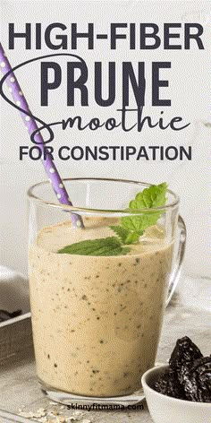 high - fiber prune smoothie for constipatition