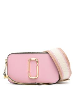 The Snapshot crossbody bag from Marc Jacobs featuring pink, gold-tone logo plaque, top zip fastening, main compartment and adjustable shoulder strap. Marc Jacobs Handbag Pink, Marc Jacob’s Snapshot Bag, Marc Jacobs Snapshot Bag Pink, Pink Marc Jacobs Bag, Preppy Purses, Pink Designer Bags, Snapshot Marc Jacobs, Cute Shoulder Bags, Marc Jacobs Snapshot Bag