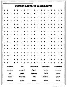 the spanish word search is shown in this image