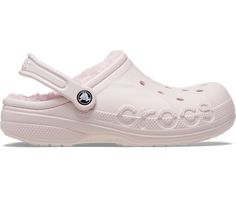 Nude Crocs Clogs, Crocs Light Pink, Casual Plastic Slip-on Clogs, Cheap Plastic Slip-on Clogs, Crocs Baya Clog White, Lined Crocs, Crocs Baya, Fur Sandals, Women's Crocs