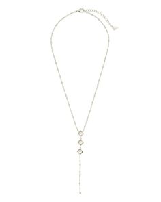 Introducing the Reine Lariat Necklace, a luxurious piece crafted for the sophisticated individual. This elegant necklace features a delicate beaded chain adorned with lustrous pearls, exuding an air of exclusivity and refinement. Elevate any outfit with the timeless style and grace of the Reine Lariat Necklace. Material: 14K gold or rhodium plated brass, freshwater pearls Features: Measures 16" with 2" extender, 3.75" drop, 0.35" pendants, 5mm pearls, 2mm chain, Lead & Nickel free, lobster clasp Elegant Beaded Chain Metal Necklace, Elegant Lariat Chain Necklace For Party, Elegant Dangle Lariat Necklace With Pearl Pendant, Silver Lariat Necklace With Pearl Chain, Elegant Long Metal Pearl Necklace, Silver Lariat Necklace With Pearl Drop, Elegant Pearl Pendant Lariat Necklace, Elegant Adjustable Chain Pearl Necklace, Elegant Adjustable Pearl Necklace With Chain