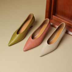 CHIKO Arleth Pointy Toe Kitten Heels Pumps Shoes Kitten Heel Pumps, Pumps Shoes, Heels Pumps, Pump Shoes, Pumps Heels, Rubber Sole, Kitten Heels, Heel Height, Leather Upper