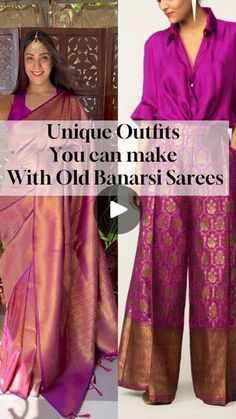 Saree To Salwar Ideas, Banarsi Saree Look, Saree With Pants, Dupatta Style, Banaras Sarees, Banarsi Saree, Stitching Dresses, Indian Wedding Wear, Designer Party Wear Dresses