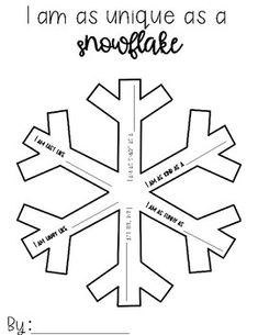 a snowflake with the words i am as unique as a snowflake