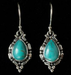 Sterling Silver Turquoise Earrings handcrafted with Tibetan Turquoise gemstones in a Balinese design, handcrafted in Bali, by Bluemoonstone Creations. Ethnic Tibetan Turquoises Earrings, Balinese Design, Silver Turquoise Earrings, Silver Turquoise Jewelry, Jewelry Logo, Tibetan Turquoise, Labradorite Earrings, Aquamarine Jewelry, Silver Jewelry Fashion