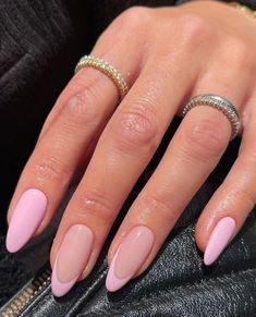 Pink French Tip Nails, Pink French Tips, Almond Nails Pink, Pink Wedding Nails, Pink Tip Nails, Pink French Tip, Pink French Nails, Glitter Accent Nails, Baby Pink Nails