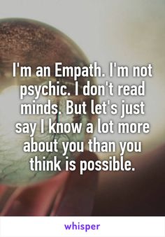 a person holding up a crystal ball with the words i'm an empathi i