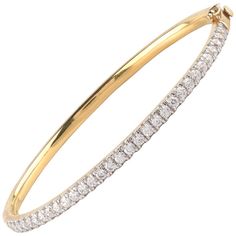 TJD 2.00 Carat Diamond 18 Karat Yellow Gold Micro Pave Setted Classic Bangle Diamond White Diamond Bangle With Pave Setting, Yellow Gold Diamond Bracelet With Diamond Cut, Dazzling Round Diamond Bracelet With Pave Setting, Yellow Gold Diamond Bracelet With Vvs Clarity For Wedding, Classic Gold Bangle Bracelet With Pave Setting, Diamond White Bangle With Pave Setting, Diamond Bangle With Pave Setting, White Round Bangle With Pave Setting, Formal Diamond Cut Bangle