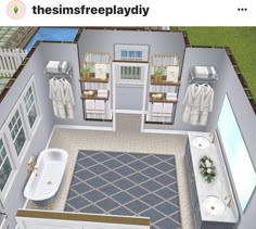 Sims 4 Small Bathroom Ideas No Cc, Sims Bedroom Ideas Base Game, House Ideas Bathroom, Sims Free Play House Ideas, Sims Base Game Bathroom, Sims 4 Bathroom Ideas No Cc, Sims 4 Bathroom Ideas, Sims Freeplay Room Ideas, The Sims Freeplay Houses Ideas Design