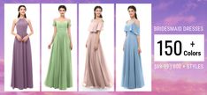 bridesmaid dresses for $ 150 + colors from $ 599 00 to $ 990 00