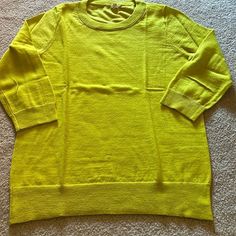 Never Worn Green Crew Neck Sweater For Workwear, Green Crew Neck Sweater For Spring, Green Stretch Crew Neck Sweater, Relaxed Fit Green Sweater For Work, Green Crew Neck Top For Fall, Spring Crew Neck Sweater, Lime Green Sweater, S Crew, Colorful Sweaters