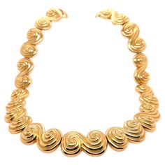 Check out this item from 1stdibs! Tiffany & Co. Spiral Swirl Necklace Yellow Gold: https://www.1stdibs.com/id-j_14317112 Swirl Necklace, Sapphire Diamond Necklace, Spiral Necklace, Woven Necklace, Gold For Sale, Modern Necklaces, Tiffany And Co, Antique Diamond, Chain Link Necklace