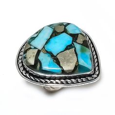 Get this stylish and fashionable statement Ring studded with Turquoise to make you look graceful. Add this unique ornament to your jewelry collection to match this with any of your casual dresses. ------------------------------------------ Welcome to Our Shop Silverstores ------------------------------------------ 100% Genuine Turquoise Ring, Blue Gemstone Ring, Band Ring, 925 Sterling Silver Jewelry, Anniversary Gift, Ring For Her Description :- SKU:- ETC-5907 Metal:-  Sterling Silver Metal Pur Blue Gemstone Ring, Silver Jewelry Wedding, Blue Gemstone Rings, Mom Ring, Ring Blue, Genuine Turquoise, Gift Ring, Marc Fisher, Blue Gemstones