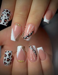 Pink Tip Nails, Quick Nail Art, Art Deco Nails, Wow Nails, Blue Acrylic Nails, Cute Acrylic Nail Designs, Leopard Nails, Nail Art Ombre, Pretty Nail Art Designs