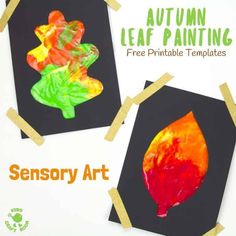 an autumn leaf painting free printable templates for kids to use in their art projects