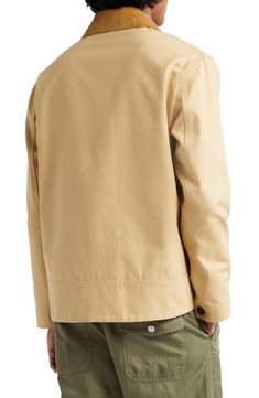 Oversized patch pockets underscore the utilitarian look of this safari-inspired jacket crafted from durable cotton canvas and topped with a corduroy collar. Front button closure Spread collar Button cuffs Chest button-flap patch pockets; front button-flap patch pockets 100% cotton Dry clean Made in Italy Designer Clothing Beige Gabardine Outerwear With Button Cuffs, Khaki Button-up Outerwear With Patch Pockets, Khaki Cotton Utility Blazer, Khaki Cotton Sport Coat With Patch Pockets, Utility Cotton Sport Coat With Flap Pockets, Khaki Cotton Outerwear With Buttoned Pockets, Cotton Utility Jacket With Corduroy Collar For Work, Cotton Sport Coat With Flap Pockets And Collar, Beige Fall Utility Jacket With Patch Pockets