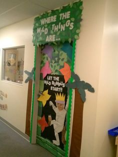 the door to where the wild things are is decorated