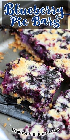 blueberry pie bars are cut into squares