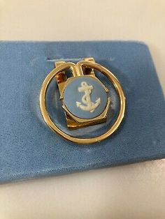 Wedgwood Blue Jasperware Anchor Goldtone Frame Money Clip NEW Velvet Box  | eBay Surfer Dude, Wedgwood Jasperware, Wedgwood Blue, Money Clip, Great Gifts, Gold Tones, Light Blue, Collectibles, Velvet