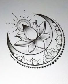 a drawing of a flower on the side of a wall