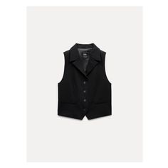 Sleeveless vest with V-neck lapel collar. Front false welt pockets. Front button closure. Vest Hitam, Waistcoat Woman, Style Vest, Cardigan Sweater Vest, Cardigan Sweater Dress, Blouse Pants, Leather Shirt, Black Vest, Tshirt Skirt