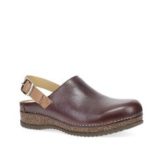 Dansko-Merrin Mule Slide into comfort and style with the Merrin mule from Dansko. Featuring a patented stapled construction with EVA footbed, sustainable cork midsole and a rubber sole, this leather slip-on makes walking a pleasure. The hook and loop slingback strap gives a secure fit. Teacher Shoes, Mary Jane Clogs, Clog Boots, Shoe Insoles, Boys Boots, Leather Clogs, Leather Shoes Woman, Sandals For Sale, Sneaker Heels