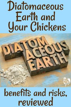 some type of sign that says diatomeous earth and your chickens, with the words below it