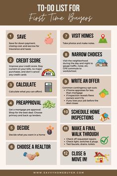 the top ten things to do list for first time buyers