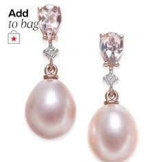 in stock Pear-shaped Rose Gold Earrings For Formal Occasions, Rose Gold Pear-shaped Earrings For Formal Occasions, Formal Pear-shaped Rose Gold Earrings, Formal Rose Gold Pear-shaped Earrings, Luxury Wedding Earrings From Macy's, Rose Gold Formal Earrings, Macy's Pink Jewelry For Wedding, Macy's Pink Wedding Jewelry, Elegant Rose Gold Jewelry From Macy's