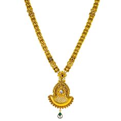 Virani Jewelers presents a gorgeous 22k yellow gold necklace and earring that embodies the grandeur of Indian jewelry. The rich tones of Kundan and emerald are enhanced by the warm antique gold finish, creating a luxurious pieces of Indian jewelry that exudes timeless beauty. Designed with both tradition and modern elegance in mind, this 22k gold necklace amd earring set is perfect for special occasions, bringing a regal touch to any ensemble. Their intricate design ensures it stands out as a wo Gold Hallmarked Chandbali Temple Necklace, Gold-plated Chandbali Temple Necklace In Yellow Gold, 22k Yellow Gold Chandbali Kundan Necklace, Elegant Antique Gold Chandbali Necklaces, Elegant Antique Gold Chandbali Temple Necklace, Festive Hallmarked Kundan Necklace In Yellow Gold, Festive Hallmarked Yellow Gold Kundan Necklace, Traditional Yellow Gold Chandbali Necklaces, Kundan Filigree Yellow Gold Jewelry