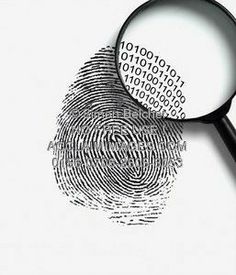 a magnifying glass with a fingerprint on it