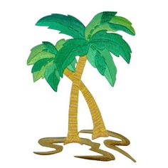 a paper cutout of a palm tree with two leaves on the top and bottom