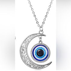 The Chain And Pendant Are Made Of Alloy And Glass, With Exquisite Electroplating Process. It Is Exquisite, Firm, And Will Not Easily Fade Or Break. It Is Lightweight And Comfortable. The Chain Length Is About 47 Cm/ 18.5 Inch, Which Can Be Adjusted According To Your Own Size. Meaning Of Evil Eye: Evil Eye Is Seen As A Kind Of Protection And Blessing, It Is Said That It Can Bring Good Luck, Wealth And Health. Meaning Of Evil Eye, Anthropologie Necklace, Black Leather Choker, Bring Good Luck, Multi Necklace, Faith Necklace, Chain And Pendant, Long Silver Necklace, Back Necklace