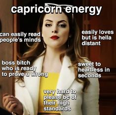 the caption reads, capricon energy can easily read people's minds but is hella distant