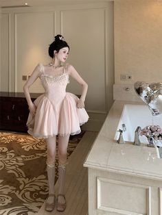 Dress Size: XS:Bust80cm,Length81cm,Waist64cm S:Bust84cm,Length82cm,Waist68cm M:Bust88cm,Length83cm,Waist72cm L:Bust92cm,Length84cm,Waist76cm Pink Fairy Dress Short, Fairy Core Dresses Short Pink, Pink Tulle Fairycore Dress, Playful Pink Ruffled Fairy Dress, Pink Tulle Balletcore Dress, Womens Pleated Skirt, Chic Summer Dresses, Floral Party Dress, High Waisted Flare Jeans