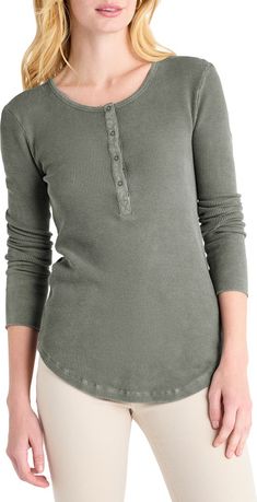 Splendid Classic Thermal Henley | Nordstrom Knit Cuff, Pima Cotton, Rib Knit, Nordstrom, Free Shipping, Long Sleeve