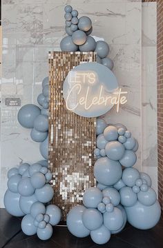 Upscale Balloon Decor, Pavilion Birthday Decor, Balloon Stage Decor, Photo Wall For Party, Small Balloon Garland, 30th Birthday Backdrop, Balloon Bar, Party Balloons Diy, 18th Birthday Party Themes