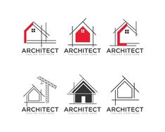 the logo for an architecture company, which has been designed to look like a house