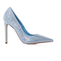 Blue Bling Heels Nwb Blue Round Toe Court Shoes For Party, Blue Party Court Shoes With Round Toe, Blue Almond Toe Heels With 4-inch Heel, Glamorous Blue Heels With Round Toe, Glamorous Blue Round Toe Heels, Glamorous Light Blue Heels For Party, Blue High Heel Court Shoes For Party, Blue Court Shoes With 4-inch Heel For Party, Blue Pointed Toe Court Shoes With 4-inch Heel