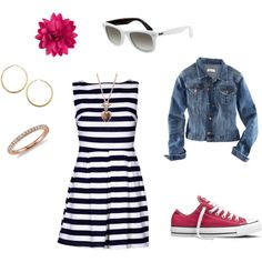 summer outfit-switch out converse for flippy flops Striped Shoes, Outfits With Converse, Summer Fashion Outfits, Spring Summer Outfits, Converse Shoes, A Dress, Cute Fashion, Summer Outfit, Passion For Fashion