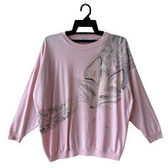 Vintage 90s Wildlife Wolf Sweatshirt Graphic Wolf Crewneck Wolf Brunny Tag Sweater Pullover Habitat Mountain Wolf Print Logo Pink Color ITEM DETAILS :  Please compare the manual measurement with your own body before buy. (All measurements were taken lying flat) ▪️ Width (armpit to armpit) :  27 inches /  68.5 cm ▪️ Length (shoulder to end of garment) : 26 inches / 66 cm Other Details :  ▪ Brunny Tag ▪ Acrylic ▪ Made In USA CONDITION  : ▪ Used ▪ Defect (refer picture) ▪ Refer Pictures For More De Vintage Style Oversized Sweatshirt, 90s Long Sleeve Tops For Fall, Oversized 90s Crew Neck Sweater, 90s Oversized Crew Neck Sweater, 90s Crew Neck Top For Winter, Retro Oversized Long Sleeve Tops, Oversized Retro Long Sleeve Tops, Oversized Long Sleeve Retro Top, 90s Style Long Sleeve Spring Sweater