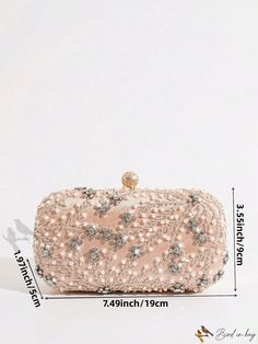 Bird in Bag - Rhinestone and Beaded Decorative Clutch Bag Glamorous Embellished Bags, Embellished Rectangular Bag, Glamorous Rectangular Bag With Pearl Embroidery, Glamorous Beaded Rectangular Bags, Chain Pattern, First Contact, Diy Supplies, Bird In Bag, Square Bag