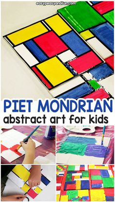 the art project for kids to do with their own hands and feet, including colored paper squares